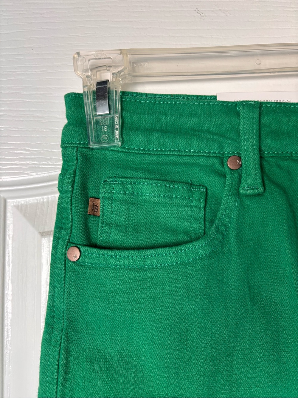Judy Blue Shorts Green High Rise Tummy Control Cuffed Garment Dyed Stretch Denim - Picture 5 of 9